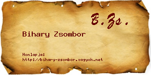 Bihary Zsombor névjegykártya